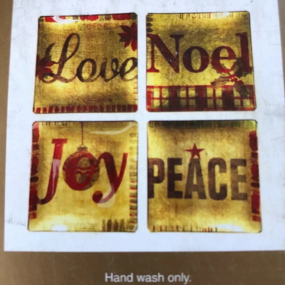 🌵3/$15 Pier One set of 4 Holiday painted glass coasters (see description)